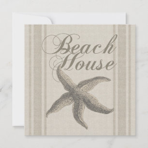Starfish Beach House Seashore Coastal Invitation