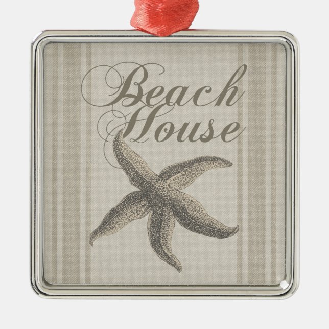 Starfish Beach House Seashore Coastal Metal Tree Decoration (Front)