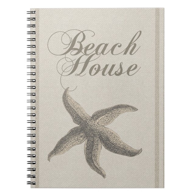 Starfish Beach House Seashore Coastal Notebook (Front)