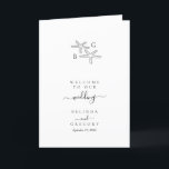 Starfish Beach Monogram Wedding Order of Service Programme<br><div class="desc">A minimalist tropical starfish monogram wedding design. A simple design that uses a sketch of a starfish to create an elegant classic monogram. A charming black and white tropical beach design with classy script typography. An elegant coastal beach themed wedding order of service program card design with modern elements. Matching...</div>