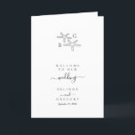 Starfish Beach Monogram Wedding Order of Service Programme<br><div class="desc">A minimalist tropical starfish monogram wedding design. A simple design that uses a sketch of a starfish to create an elegant classic monogram. A charming black and white tropical beach design with classy script typography. An elegant coastal beach themed wedding order of service program card design with modern elements. Matching...</div>