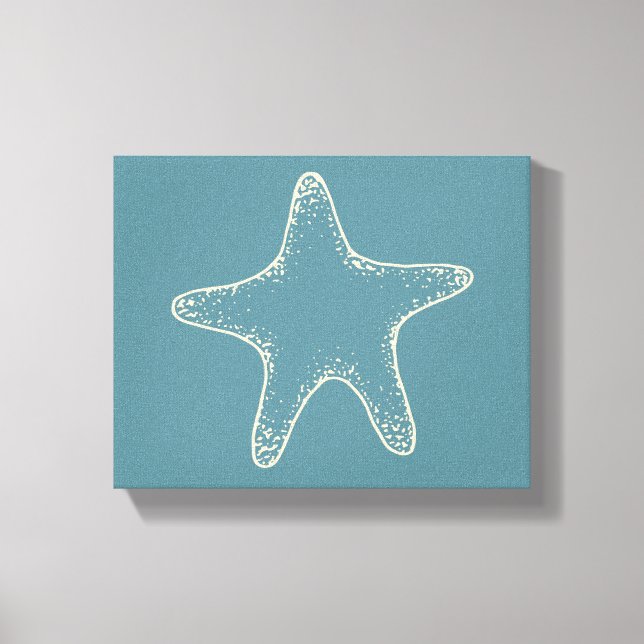 Starfish Beach Ocean Nautical Wall Canvas Art (Front)