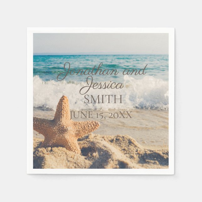 Starfish Beach Ocean Sand Between Toes Wedding Napkin (Front)
