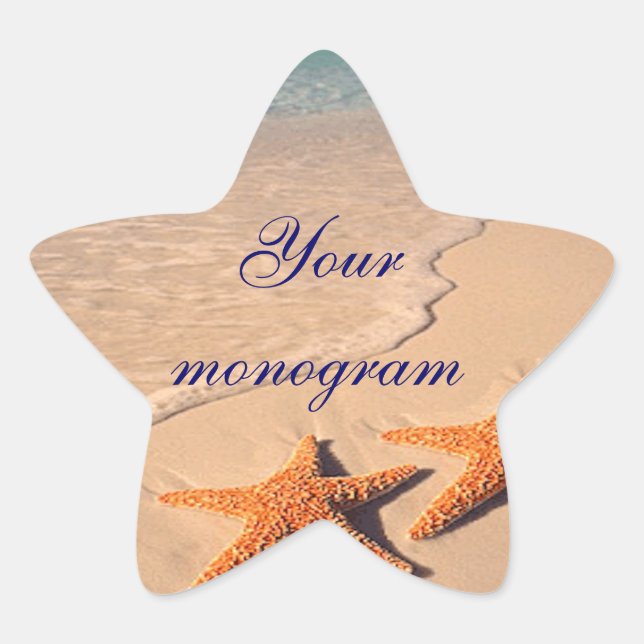 Starfish Beach Ocean Wedding Envelope Seals Labels (Front)
