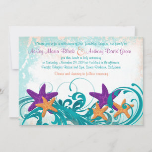 Starfish Beach or Destination Wedding Invitation 2