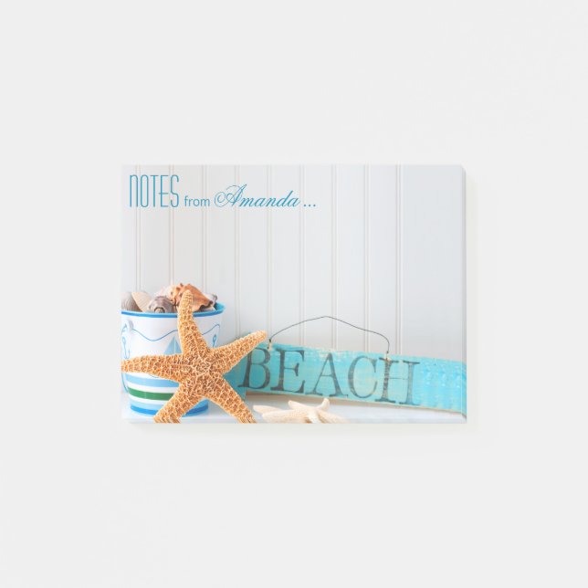 Starfish Beach Personalised Post-it Notes (Front)