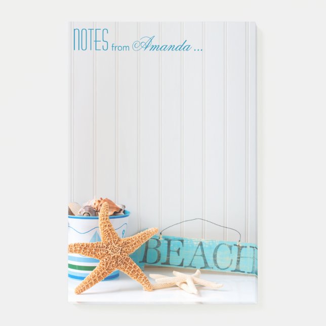 Starfish Beach Personalised Post-it Notes (Front)