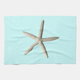 Starfish beach photo art tea towel