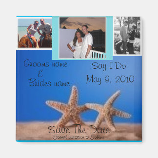 Starfish BEach Save the date 3 photo Magnet