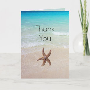 Starfish Beach Scene Thank You Message Card