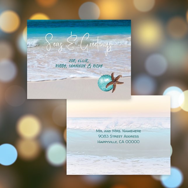 Starfish Beach Seas and Greetings Holiday Postcard (Creator Uploaded)