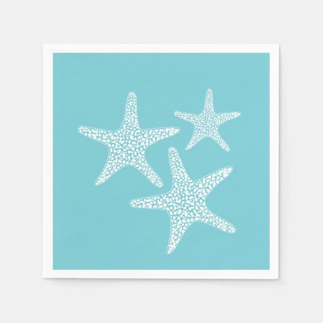 Starfish beach  summer nautical  design napkin (Front)