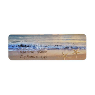 Starfish  ,Beach,Sunset Return Address Label