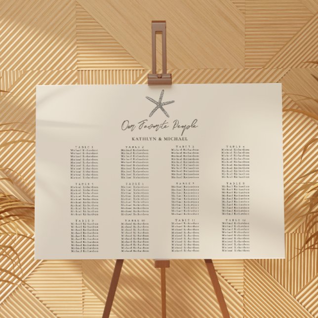 Starfish Beach Wedding 12 Table Seating Charts (Creator Uploaded)