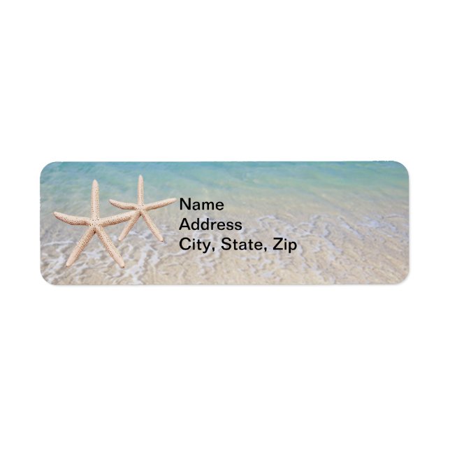 Starfish Beach Wedding Address Labels (Front)
