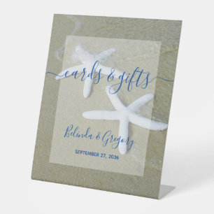 Starfish Beach Wedding Cards & Gifts Pedestal Sign