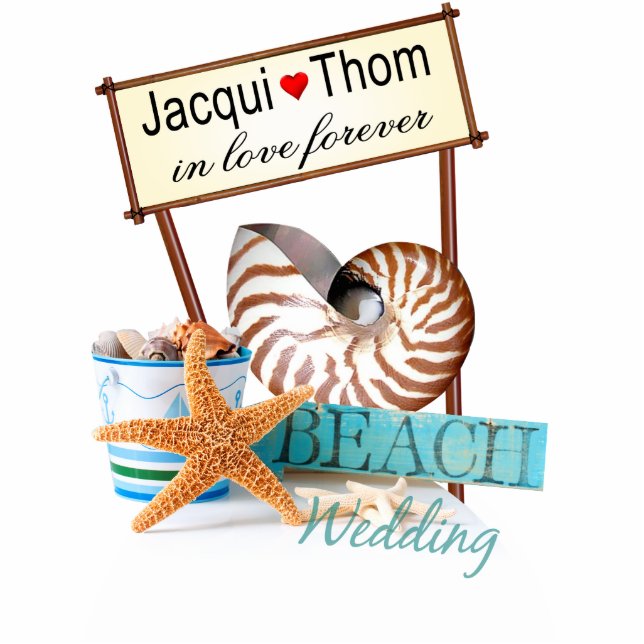 Starfish Beach Wedding CONTACT ME TO PERSONALIZE Standing Photo Sculpture (Front)