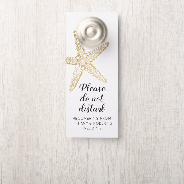 Starfish Beach Wedding Door Hanger Do Not Disturb (On Knob)