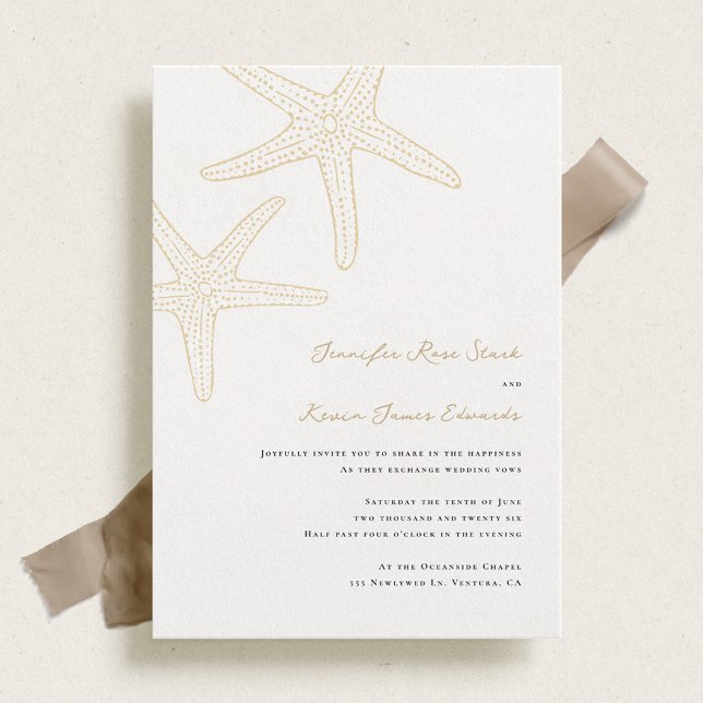 Starfish Beach Wedding Invitation (Creator Uploaded)