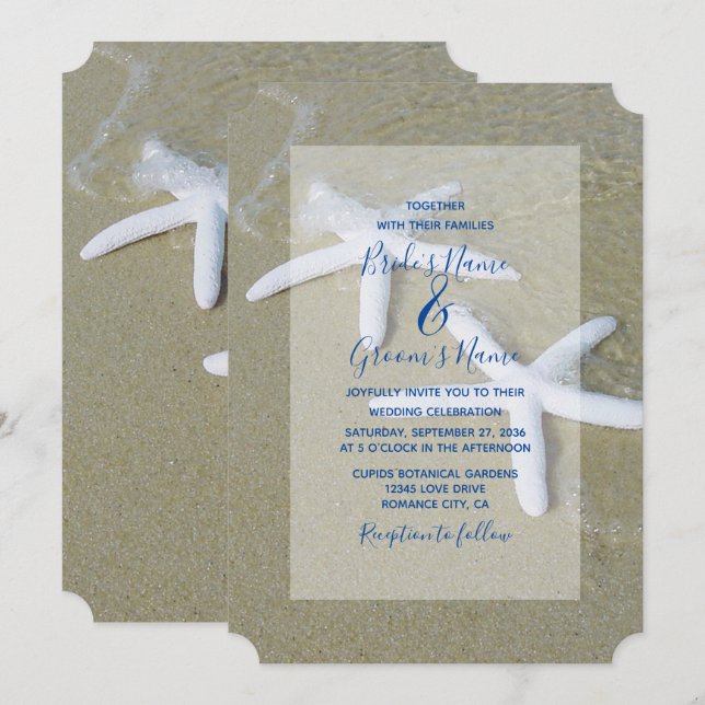Starfish Beach Wedding Invitations (Front/Back)