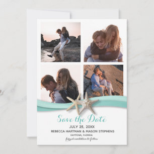Starfish Beach Wedding Multi Photo Save The Date