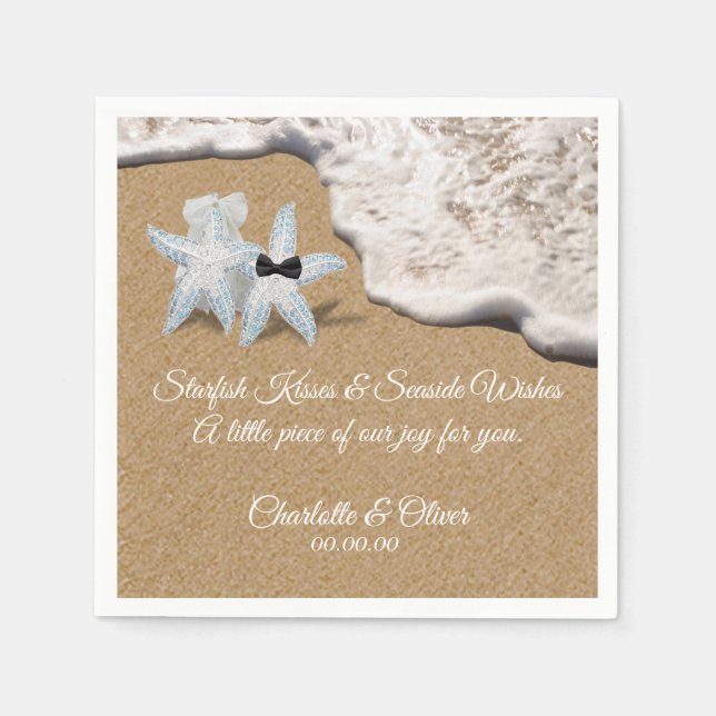 Starfish Beach Wedding Napkin (Front)