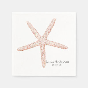 Starfish Beach Wedding Napkin
