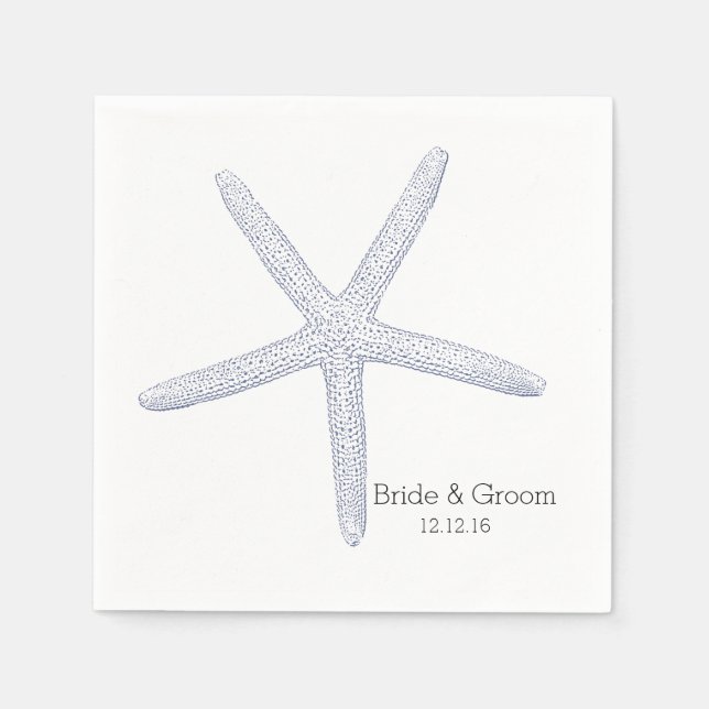 Starfish Beach Wedding Napkin (Front)