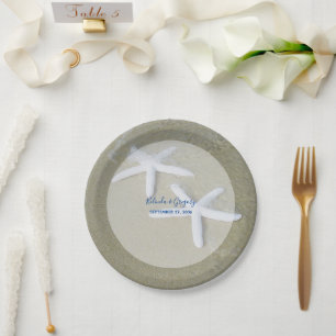 Starfish Beach Wedding  Paper Plate