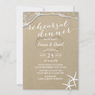 Starfish Beach Wedding Rehearsal Dinner Invitation
