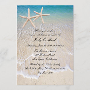 Starfish Beach Wedding Rehearsal Dinner Invitation