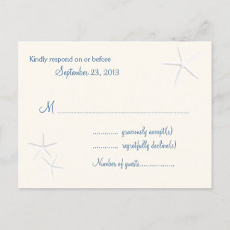 Starfish Beach Wedding Return Address Postcard