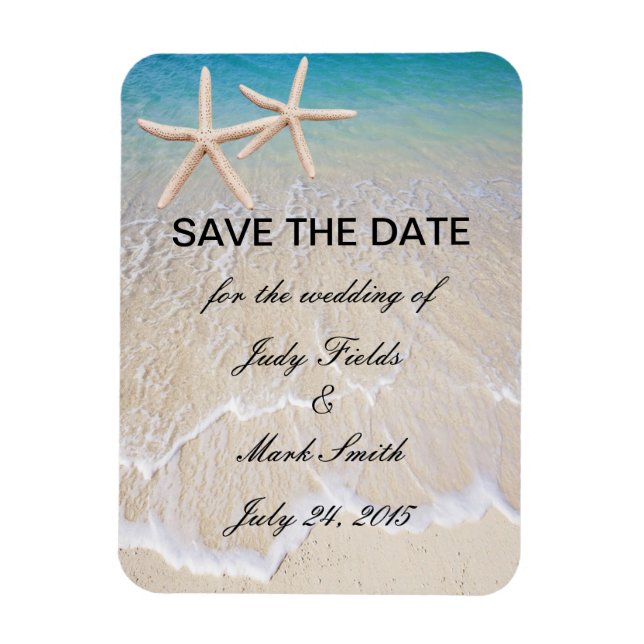 Starfish Beach Wedding Save The Date Magnet (Vertical)