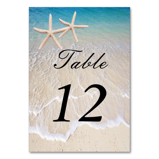 Starfish Beach Wedding Table Place Card (Front)
