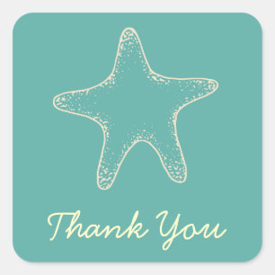 Starfish Beach Wedding Thank You Stickers