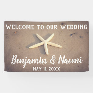 Starfish Beach Wedding Welcome Banner