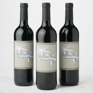 Starfish Beach Wedding  Wine Label