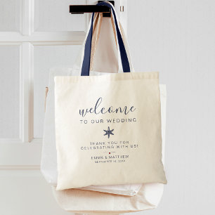 Starfish Beach Welcome Wedding Tote Bag