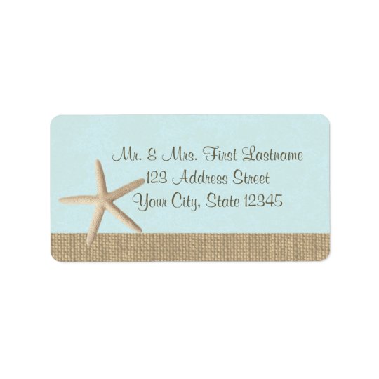 Starfish Blue Address Label