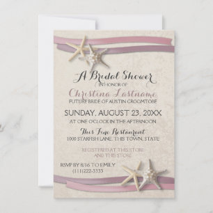 Starfish Blush Beach Bridal Shower Invitation