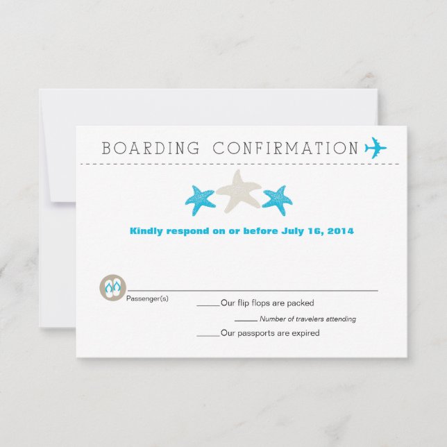 Starfish Boarding Pass RSVP Card (Front)