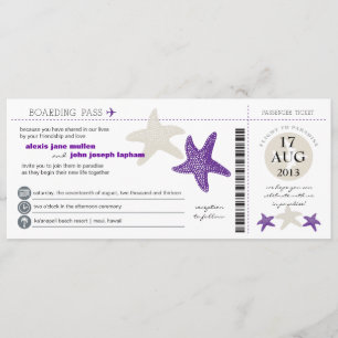 Starfish Boarding Pass Wedding Invitation