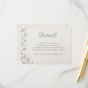 Starfish Border Wedding Details Website Enclosure Card
