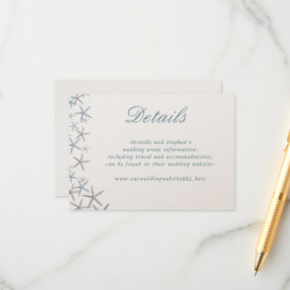 Starfish Border Wedding Details Website Enclosure Card