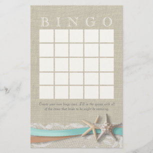 Starfish Bridal Shower Bingo