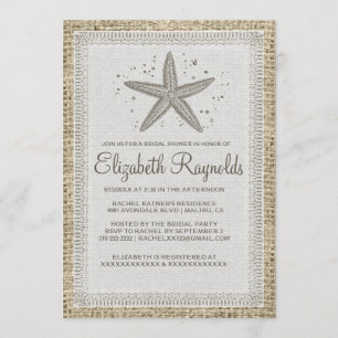 Starfish Bridal Shower Invitations