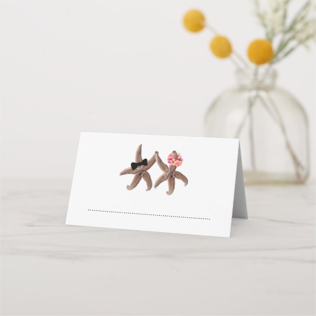 Starfish Bride and Groom Escort Place Cards (Front)