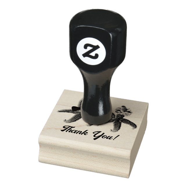 Starfish Bride and Groom Reusable Rubber Ink Stamp (Stamp)