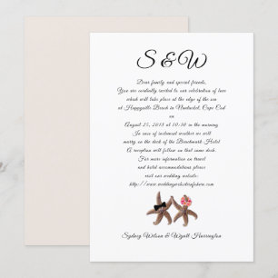 Starfish Bride and Groom Wedding Letter Invitation