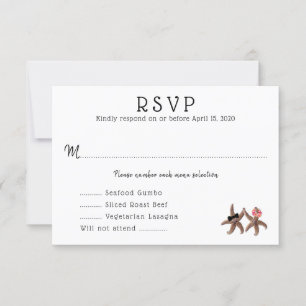 Starfish Bride n Groom Meals Menu RSVP Card